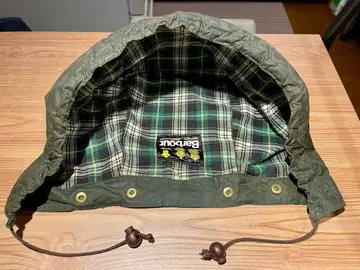 바버 후드 그린 L 사이즈 오일 코튼