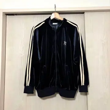 NY 양키스 벨벳 후드티 네이비