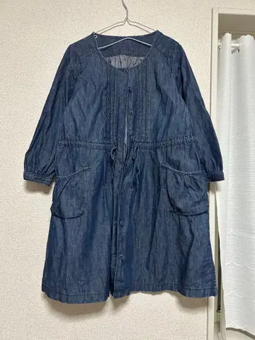 뷔르데사봉 데님 버튼업 원피스 긴팔