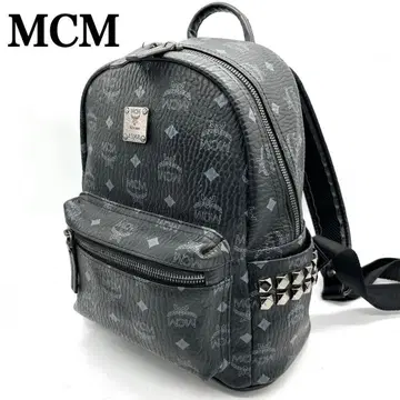 [새상품급] MCM 블랙 스몰 사이즈 스터드 백팩 비세토스 패턴 블랙