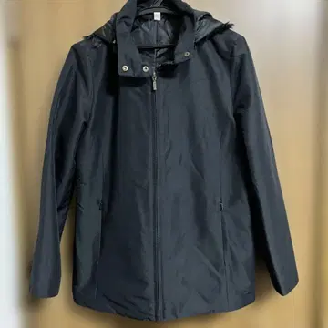 블랙 퍼 후드 자켓