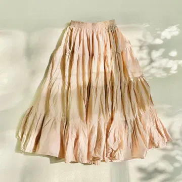 안미르 롱 플레어 스커트 카키 베이지 코튼 100% 드로스트