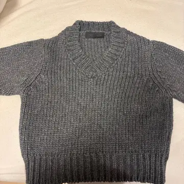 ZARA 그레이 V넥 니트 베스트 S