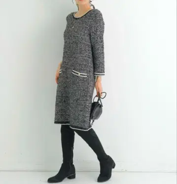 저스길리티 팬시 트위드 니트 원피스 2