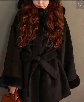 [ one after another ] 후디 미들 코트 브라운