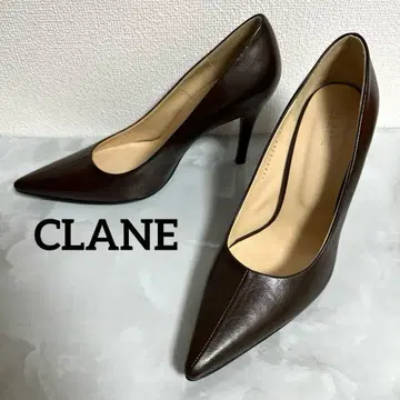 미사용급 클라네*소가죽 가죽 스틸레토 펌프스 37 브라운