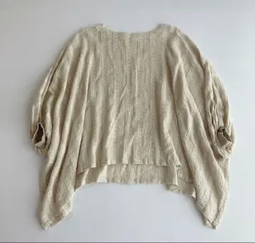 츠무구 코튼 린넨 자수 풀오버 판초 루즈핏 보트넥