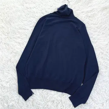 새상품급 리플렉트 울 100 터틀넥 니트 베이직 네이비