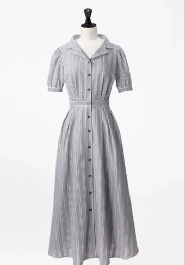 스트라이프 클래시컬 셔츠 원피스 스트로베리 필드 사이즈 1 블랙 새상품