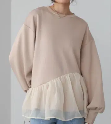 Bab 페플럼 오간자 분또 상의 택 포함 미사용 새상품