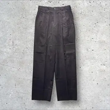 스웨이드 느낌 슬랙스 다크 브라운 76 투 턱 구제 의류 와이드 팬츠