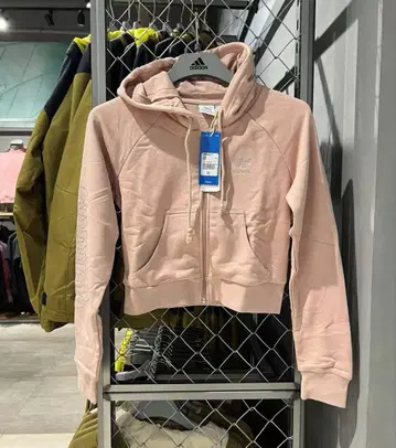 adidas 핑크 베이지 크롭 후드티 아디다스 오리지널