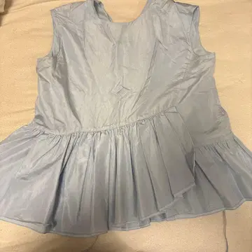 드로어 라이트 블루 슬리브리스 셔츠 36