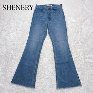 SHENERY 컷오프 플레어 데님 팬츠 데님 플레어 38 M 블루