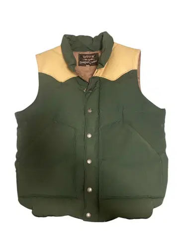 Sugar Cane 다운 베스트 M 가죽 요크 구스 다운