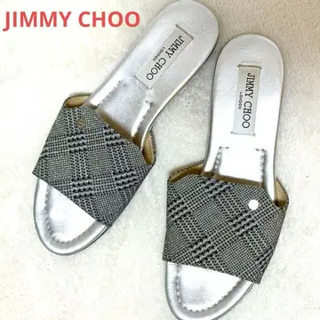 JIMMY CHOO 지미추 플랫 샌들 사이즈 38 실버