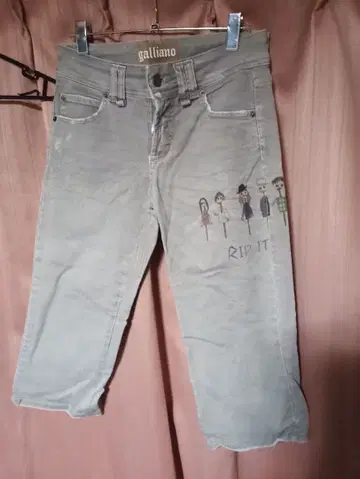 galliano 여성용 페인트 데님 청바지 이탈리아제