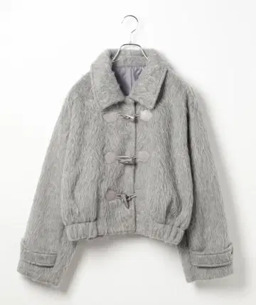 Heather 샤기 더플 코트 숏 기장