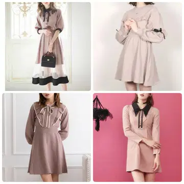 지뢰계 원피스 묶음 판매 4벌+리본