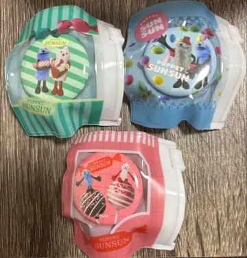 퍼펫 스순순 SUNSUN 팝업샵 슬라이드 파우치 포함 캔뱃지 3개
