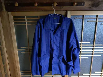 레어 XL 텐더 로인 T-GUAYABERA 쿠바 셔츠 네이비 긴팔