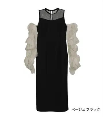 ANDRESD 프릴 슬리브 블랙 포멀 드레스