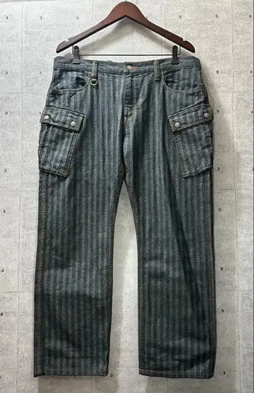 코지마 진스 KOJIMA GENES 헤링본 스트랩 데님 팬츠