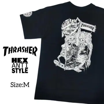 트레셔 x 헥스 안티 스타일/W 네임 T셔츠/Size:M/익명 배송2