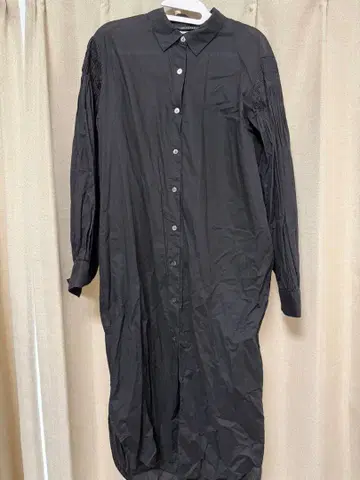 미즈이로 인디 블랙 셔츠 원피스 롱