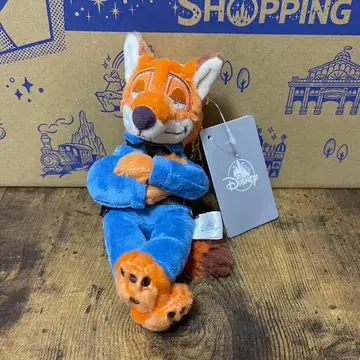 디즈니 스토어 주토피아 닉 경찰 봉제 인형 키체인