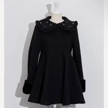 pium 비쥬 카라 도리 플레어 코트