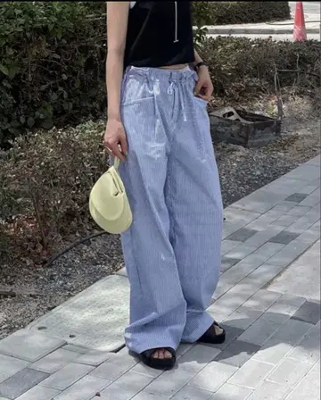 패셔너블 스트라이프 이지 팬츠 블루