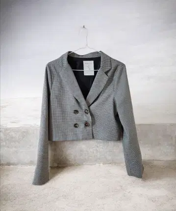 MAJESTIC LEGON 체크 무늬 크롭 자켓