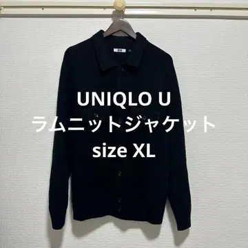 한 번 착용 유니클로 UNIQLO U 램 니트 자켓 블랙 XL