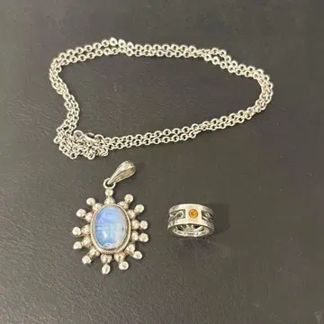 실버 목걸이 + 펜던트 2점