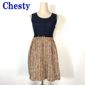 Chesty 체스티 슬리브리스 절개 원피스 네이비 0 C680