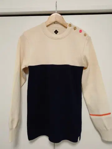 프랑스제 WAIT 니트 스웨터 아이보리 네이비