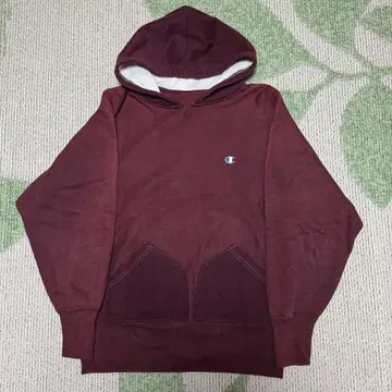 [진품] 90s Champion 후가공 후디 버건디