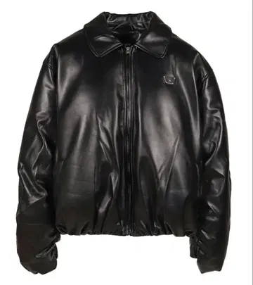 FAUX LEATHER PUFFER BOMBER JACKET