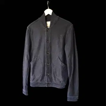 빈티지55 다크 그레이 버튼 달린 가디건 이탈리아제