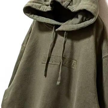 아메리칸 이글 로고 자수 후드 맨투맨 그린 카키 L 구제 의류