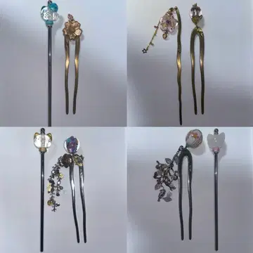 시미즈자카 유리관 헤어콤 세트