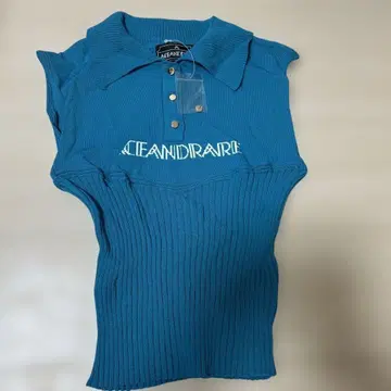 에이스앤드레아 상하의 세트 (슬리브리스 니트 셔츠 x 스커트) 블루 계열