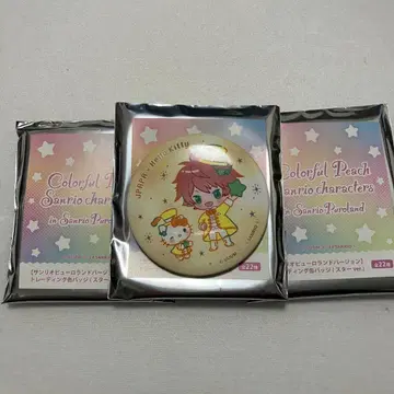 컬러풀 피치 쟈파파 캔뱃지 3개 산리오