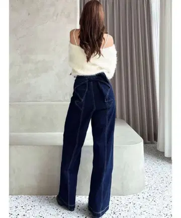 [ 새상품/택 포함 ] RESEXXY 백리본 데님 팬츠