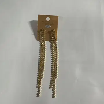 롱 귀걸이 3연 골드