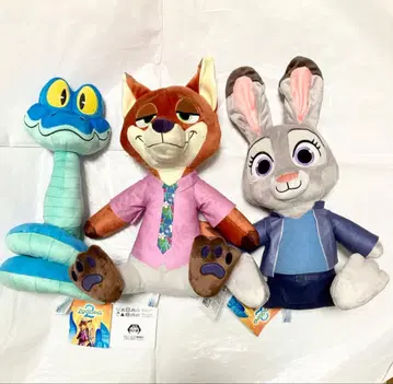 3개 주토피아2 L 봉제 인형 닉 와일드 주디 홉스 게리