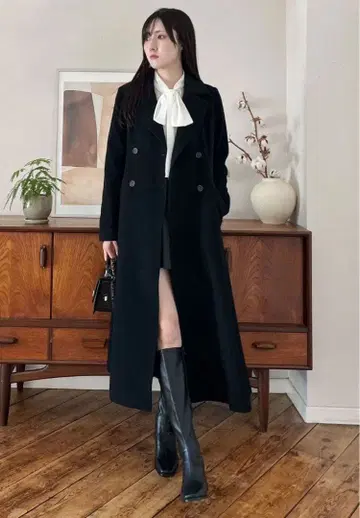 MERCURYDUO 머큐리 듀오 S 사이즈 블랙 핏앤플레어 코트