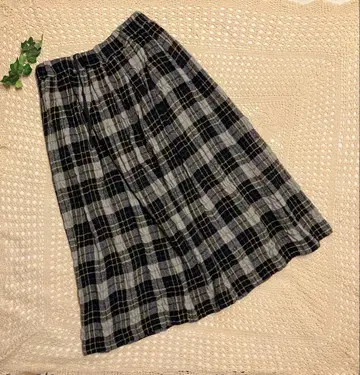 prit 프릿 귀여운 울 코튼 체크 스커트