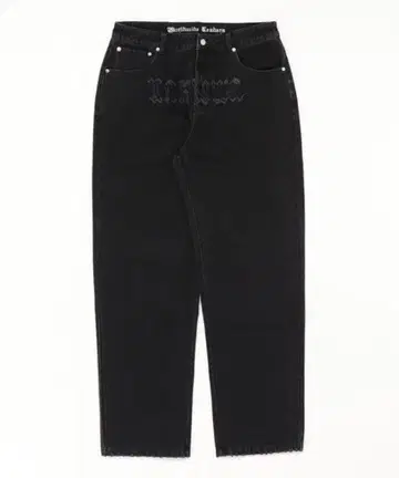 Unknown London 자수 블랙 데님 M